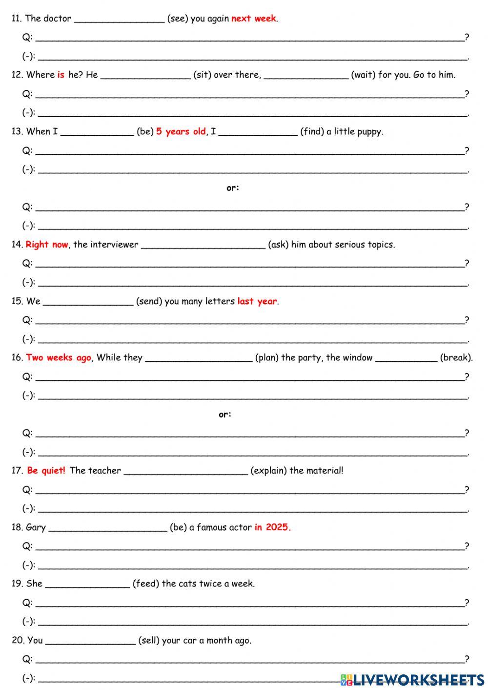 Tenses Review 8th Grade Excellence, Dina Shterengas