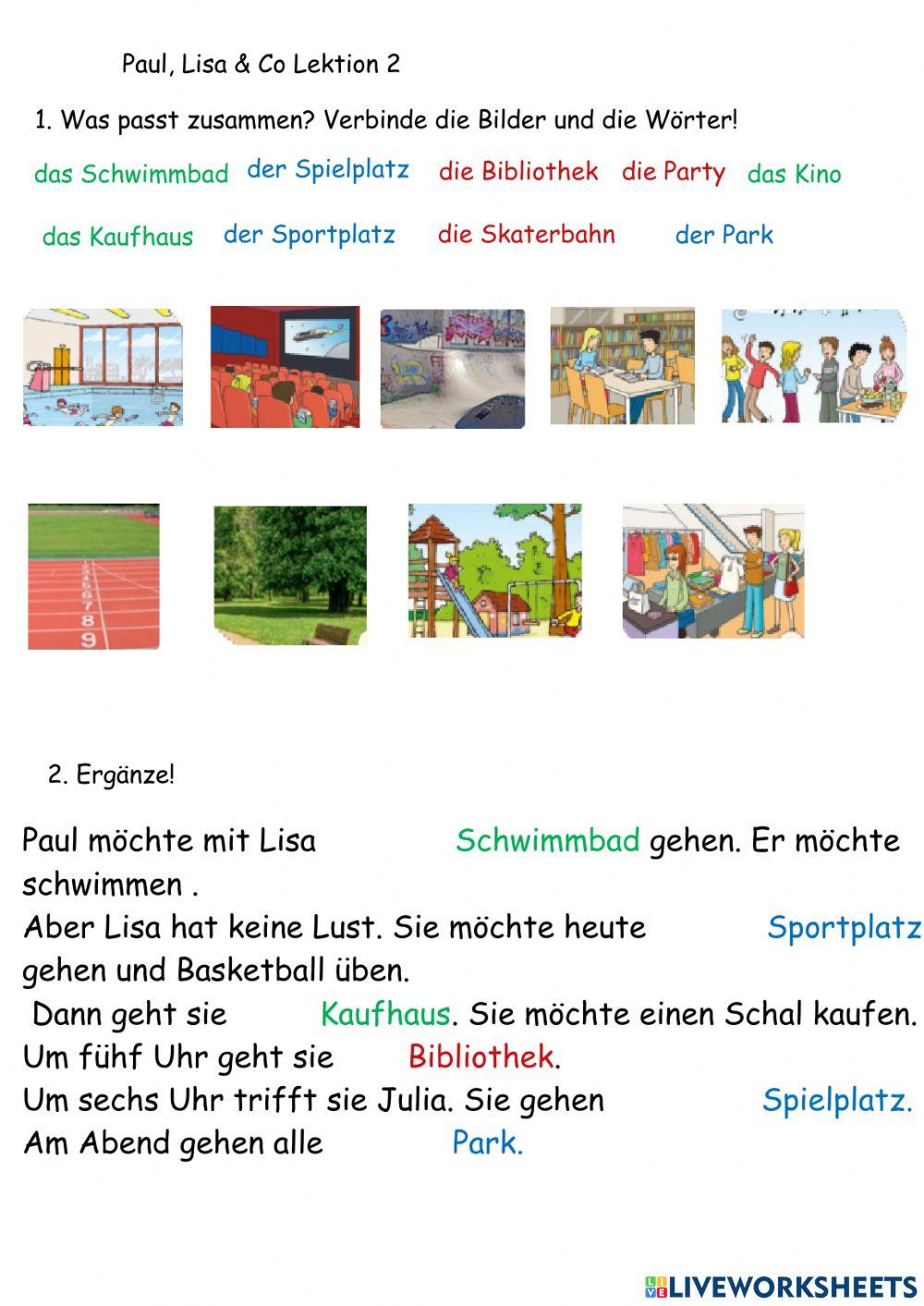 Paul und Lisa A1.2 Lektion2