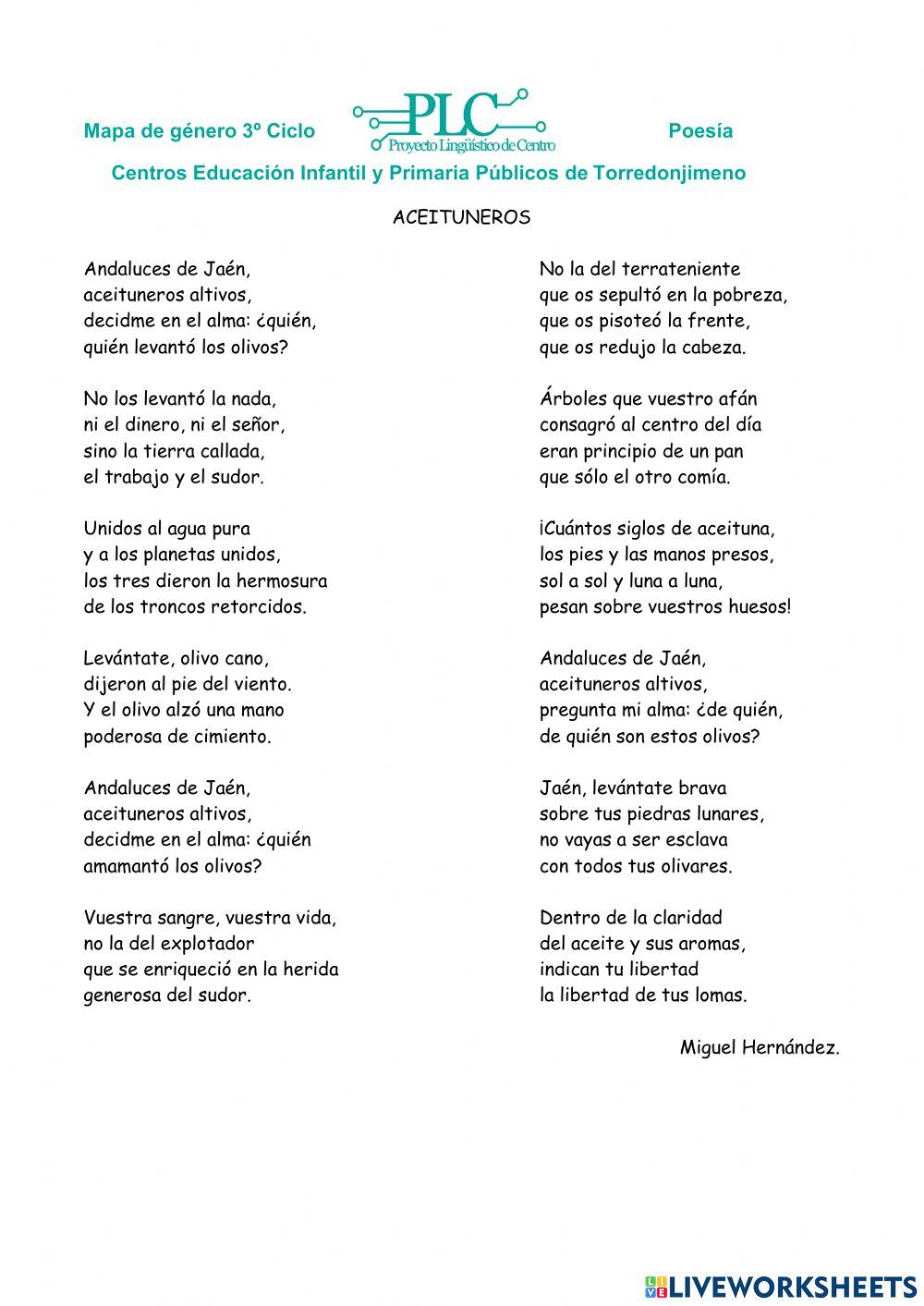 Aceituneros, de Miguel Hernández