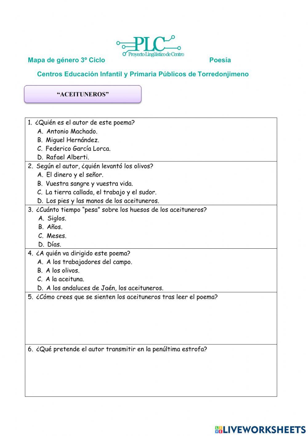 Aceituneros, de Miguel Hernández
