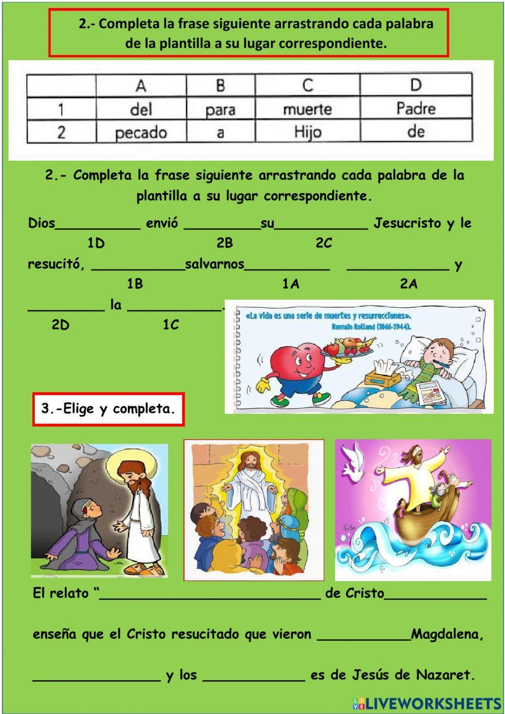 Talle nº2 5ºPrimaria:¿Qué son la Resurrección y la vida eterna?