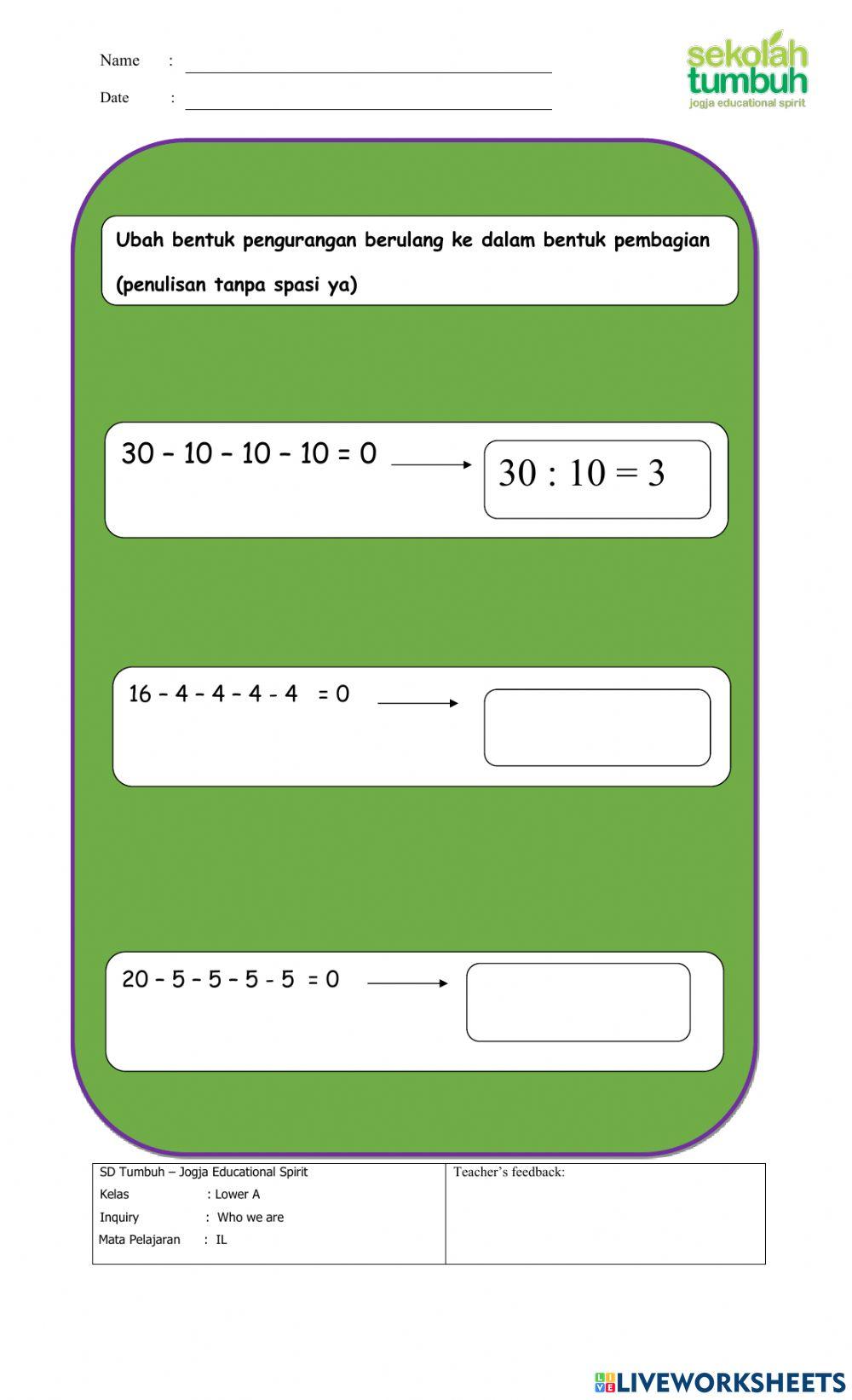 IL-pembagian sebagai pengurangan berulang