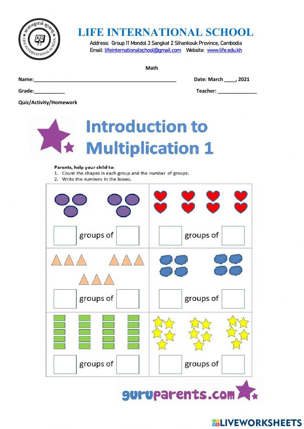 Concept of Multiplication - Group