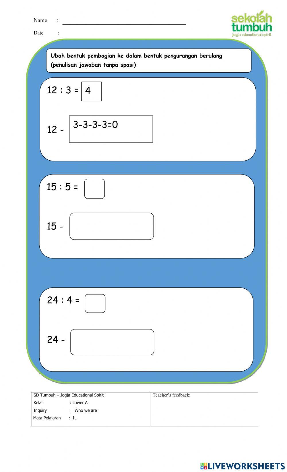 IL-Konsep pembagian sebagai kebalikan perkalian-B