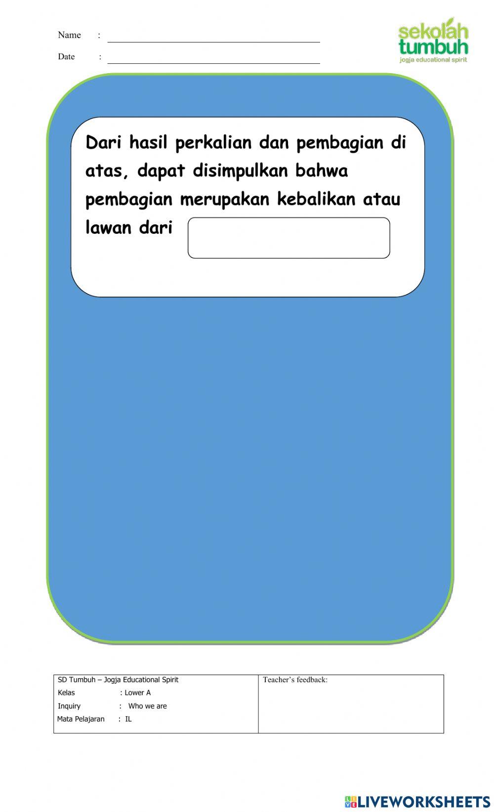 IL-Konsep pembagian sebagai kebalikan perkalian-B