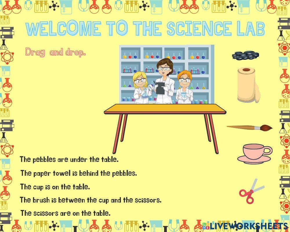 Fun with science (Prepositions- drag and drop)