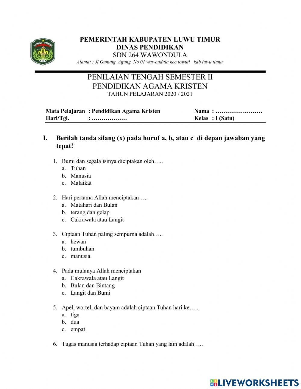 PTS PAK KLS 1 (sem 2)