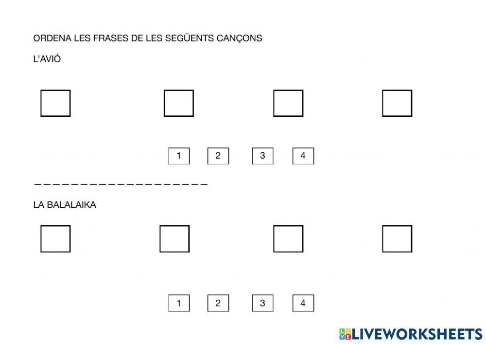 Ordenar frases de cançons