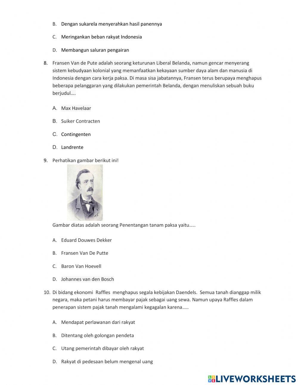 Kebijakan pemerintah kolonial bidang ekonomi