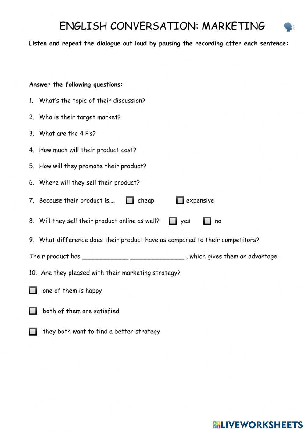 English conversation:marketing