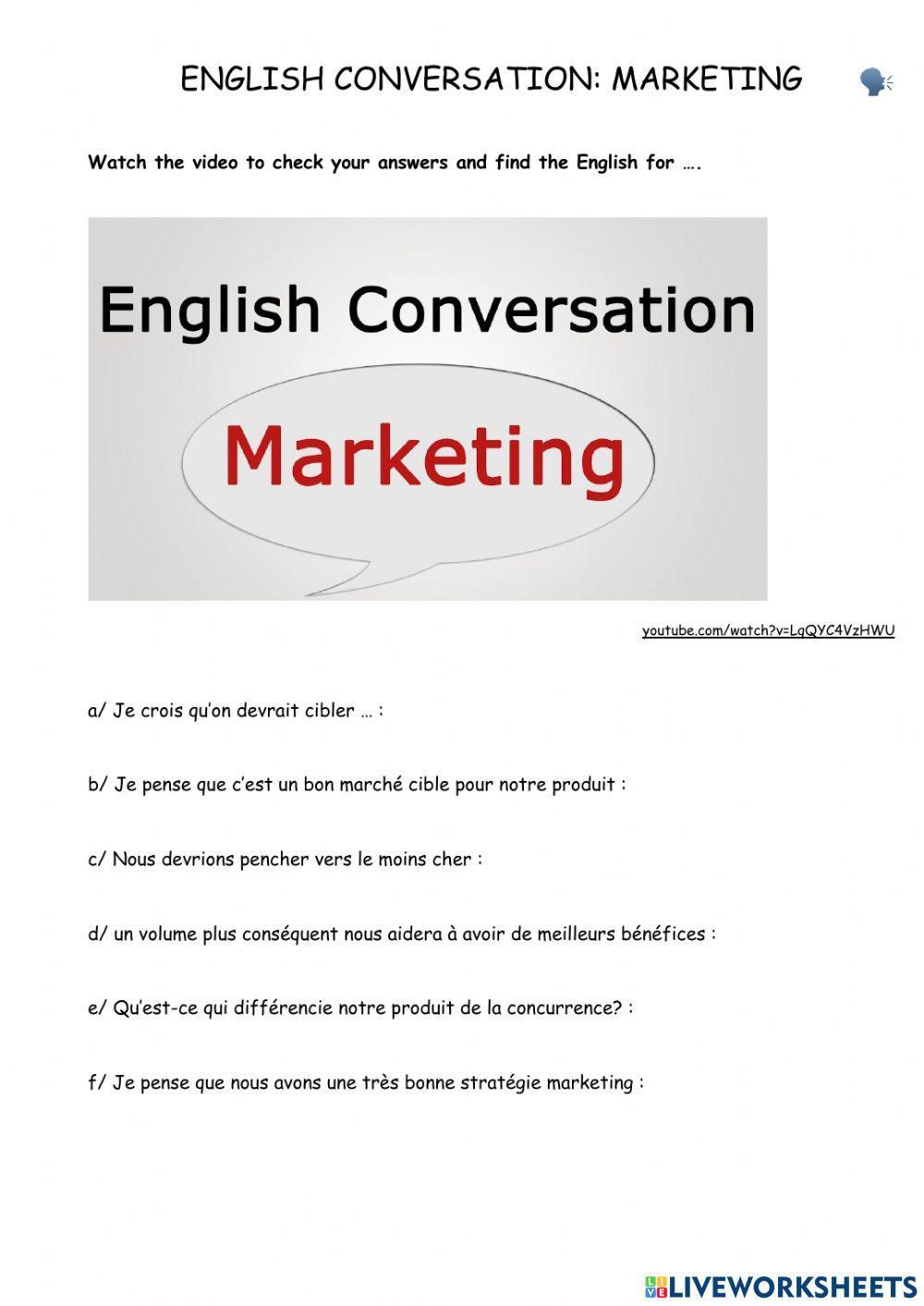 English conversation:marketing