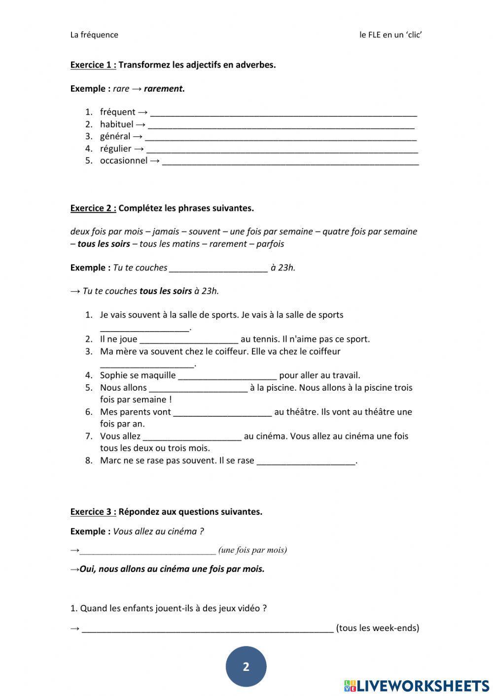 Exprimer la fréquence