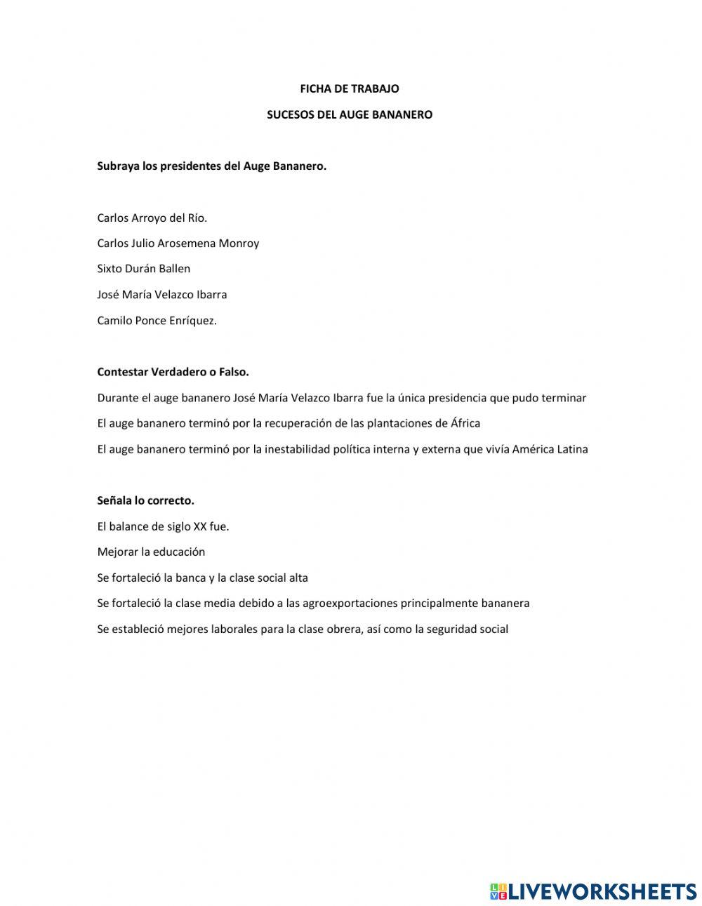 Sucesos del auge bananero