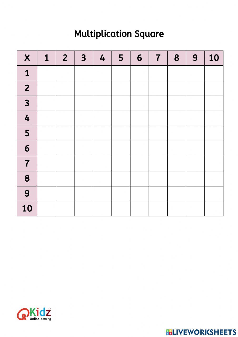 Multiplication Square Multiplication Square
