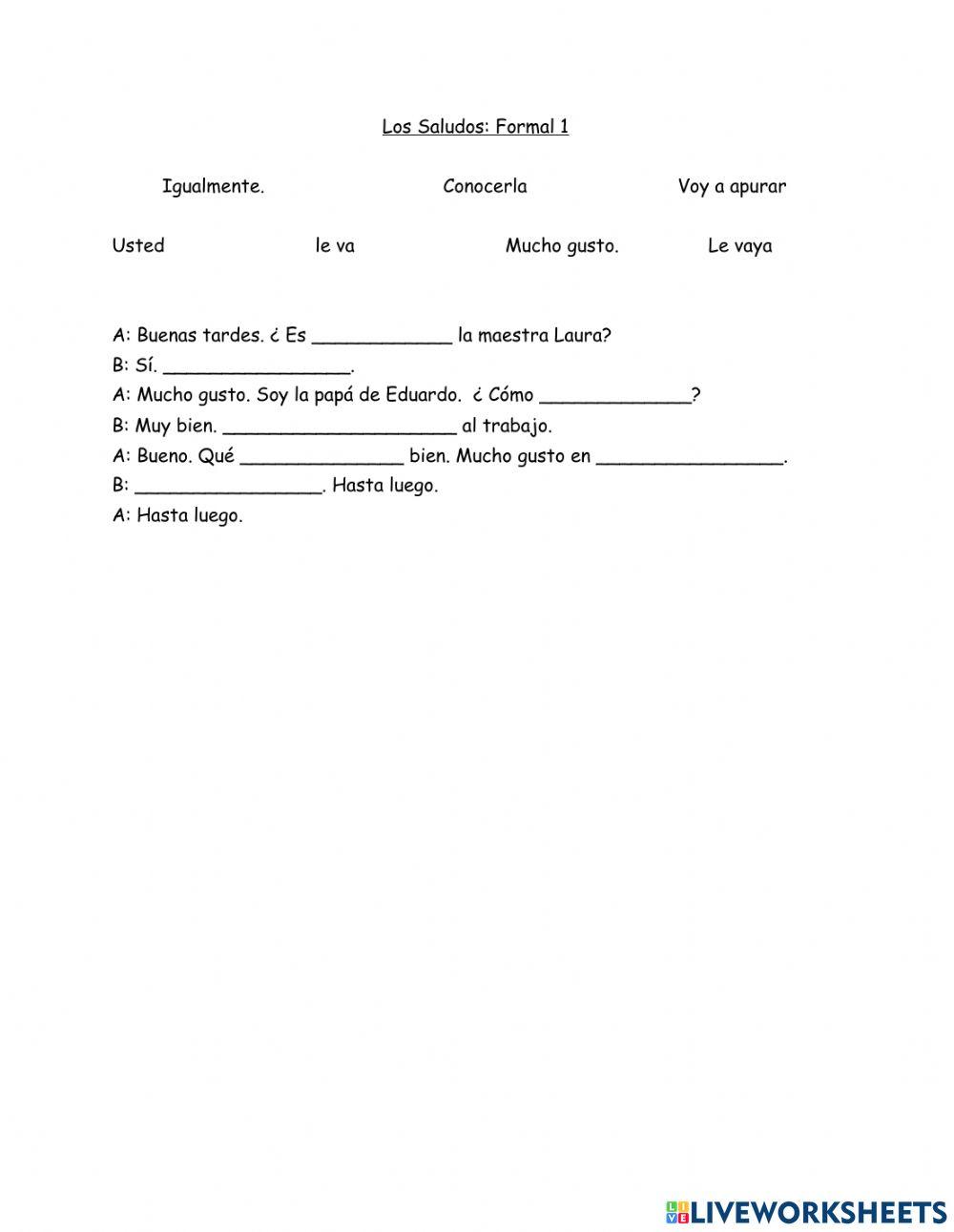 Spanish formal greeting