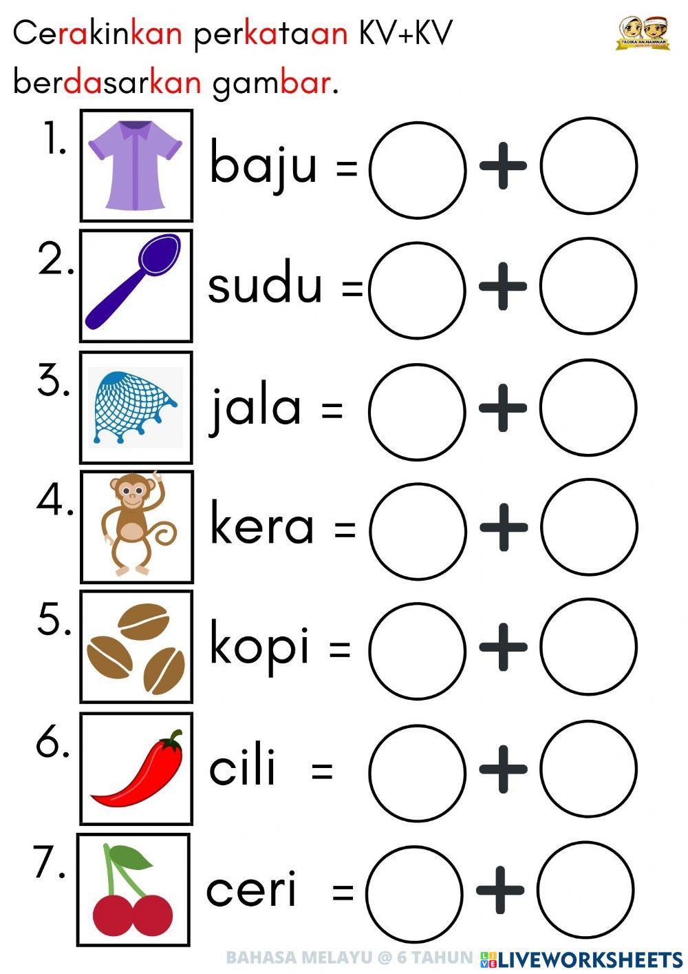 Bm : suku kata terbuka (vokal aiueeo) 6 tahun