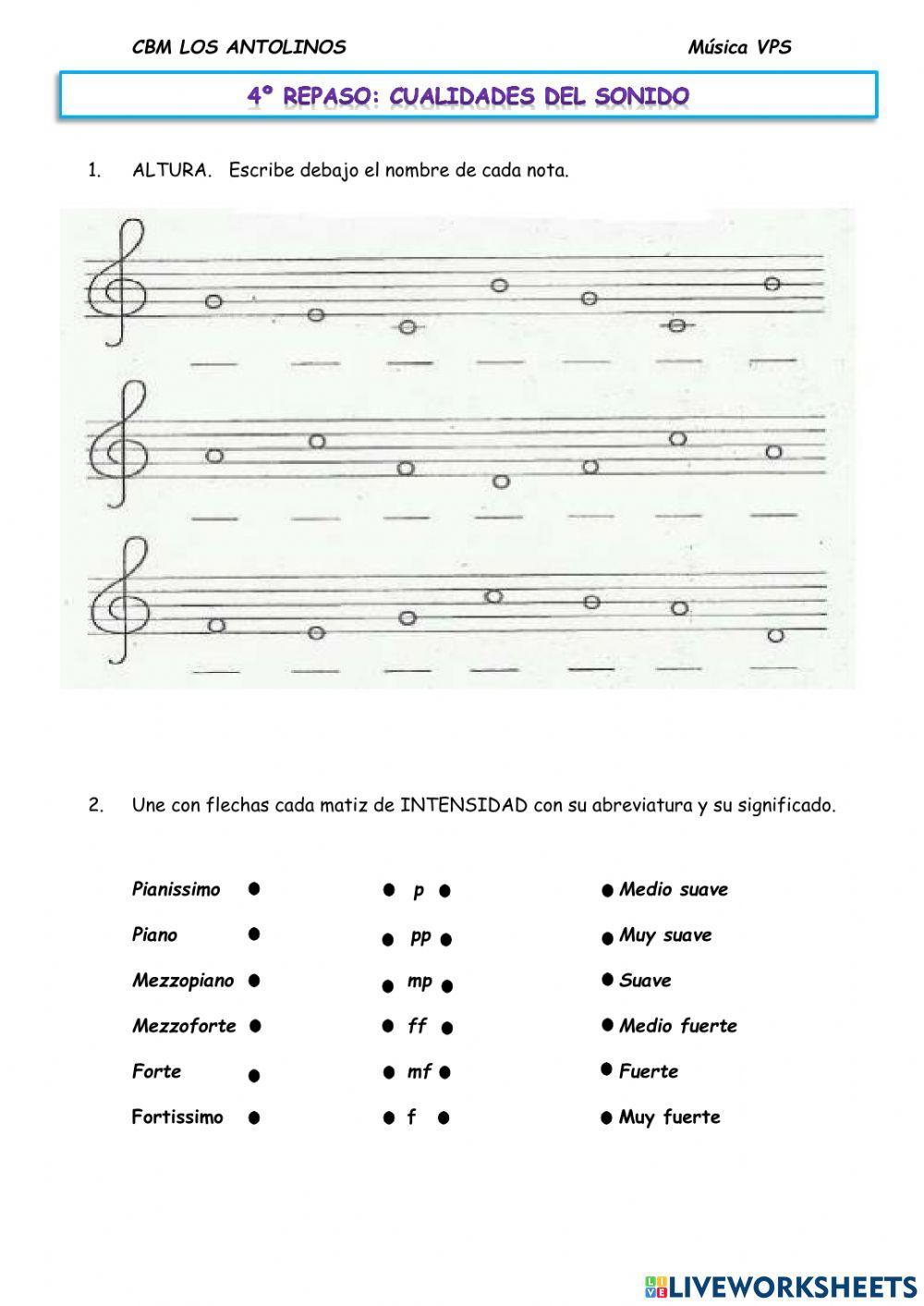 4º Repaso de cualidades del sonido