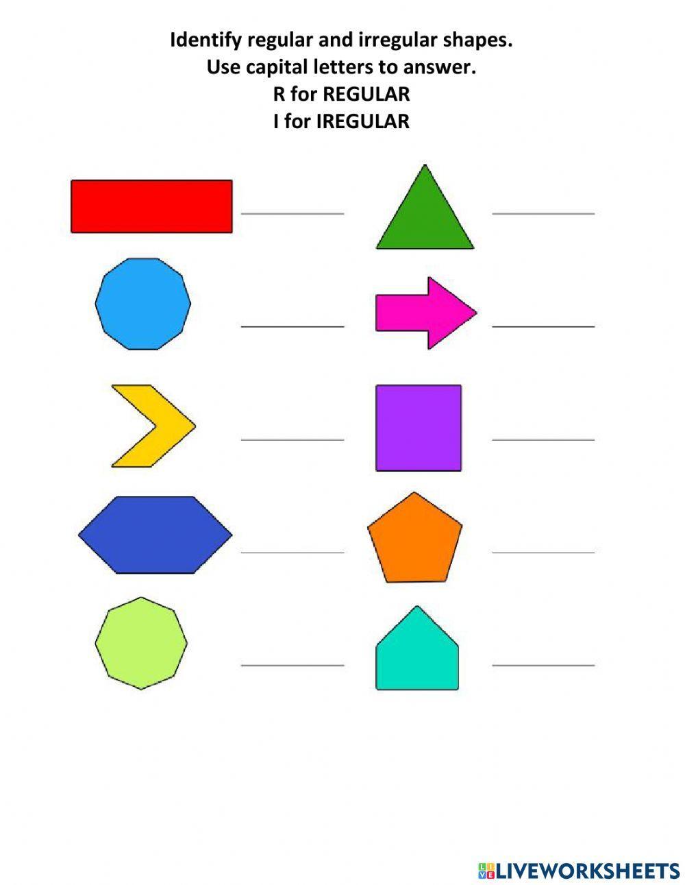 Irregular and regular 2 d shapes