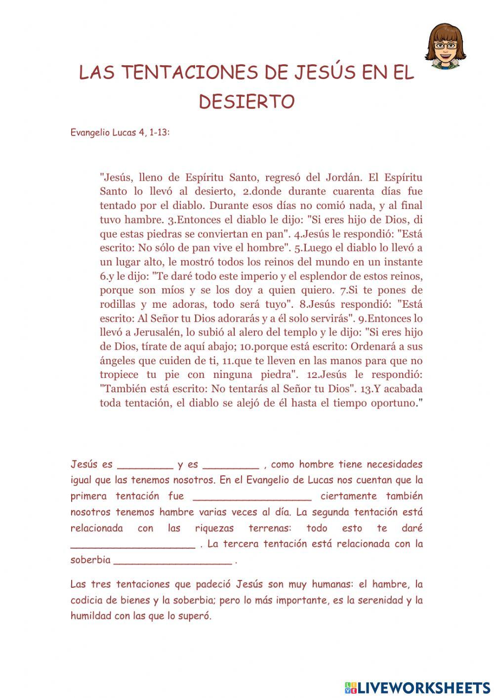 Las tentaciones de Jesús en el desierto