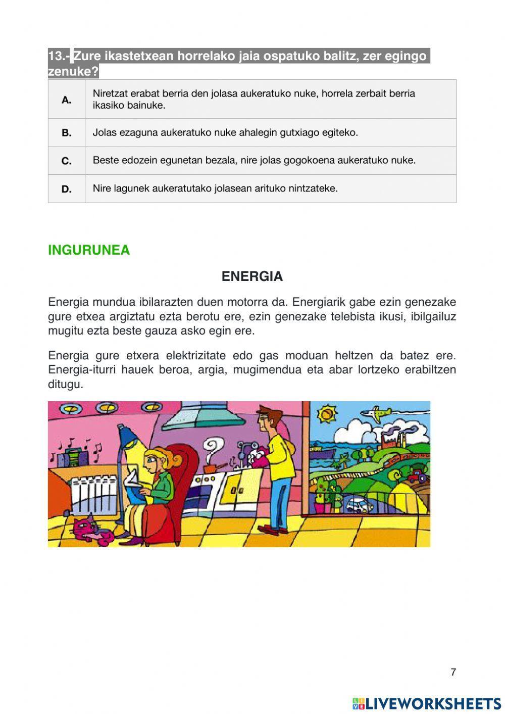 Ebaluazio diagnostikoa - simulazioa