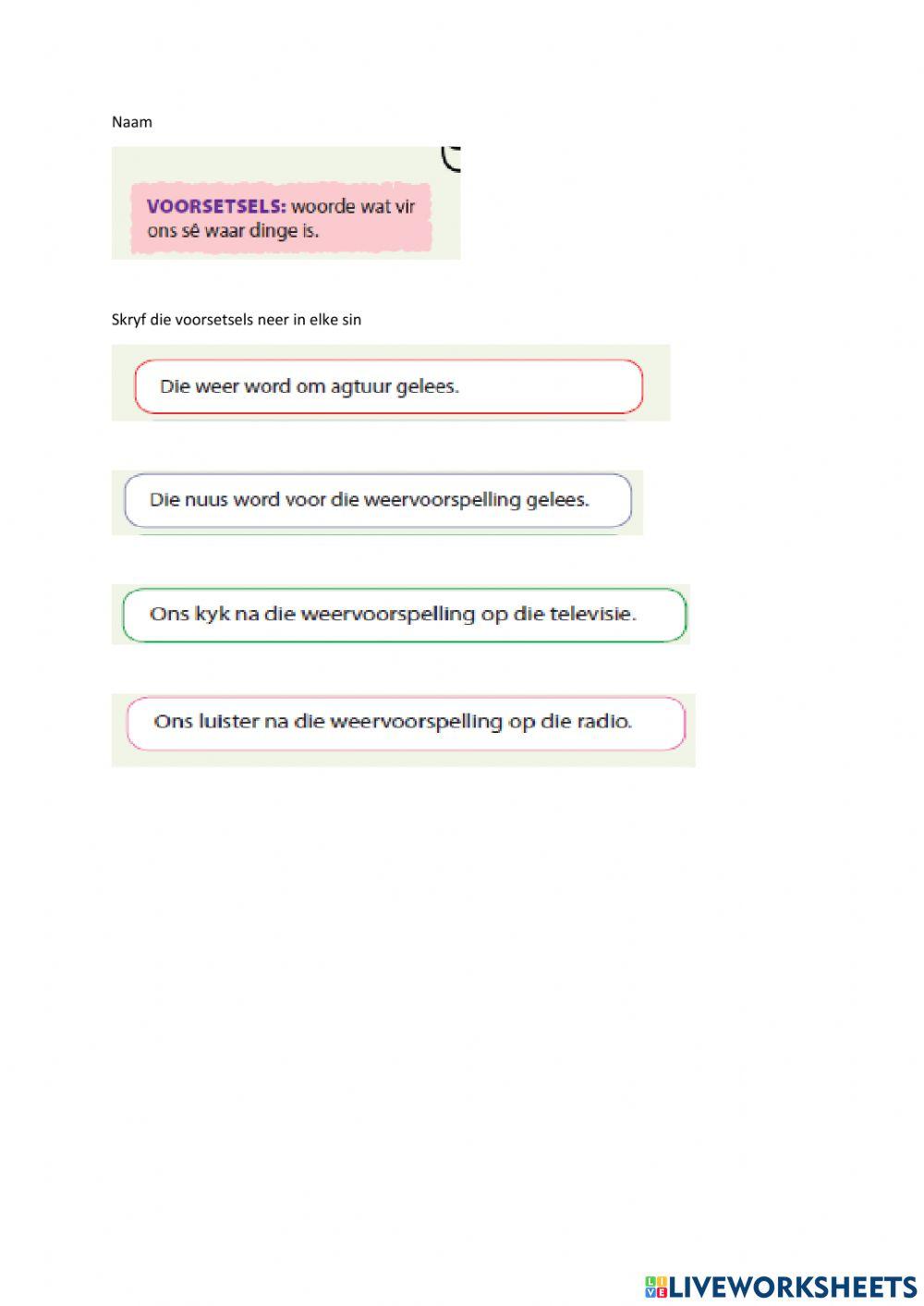 Voorsetels en telwoorde