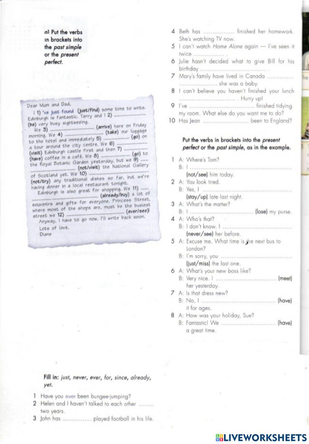 Past Simple vs present perfect