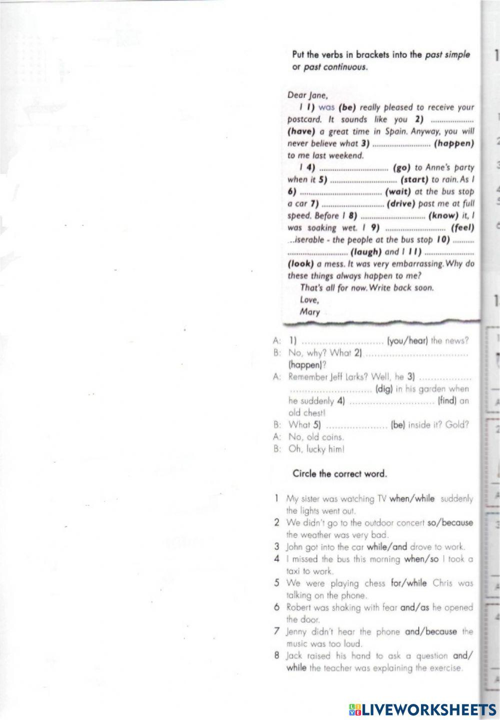 Past Simple-Past Continuous