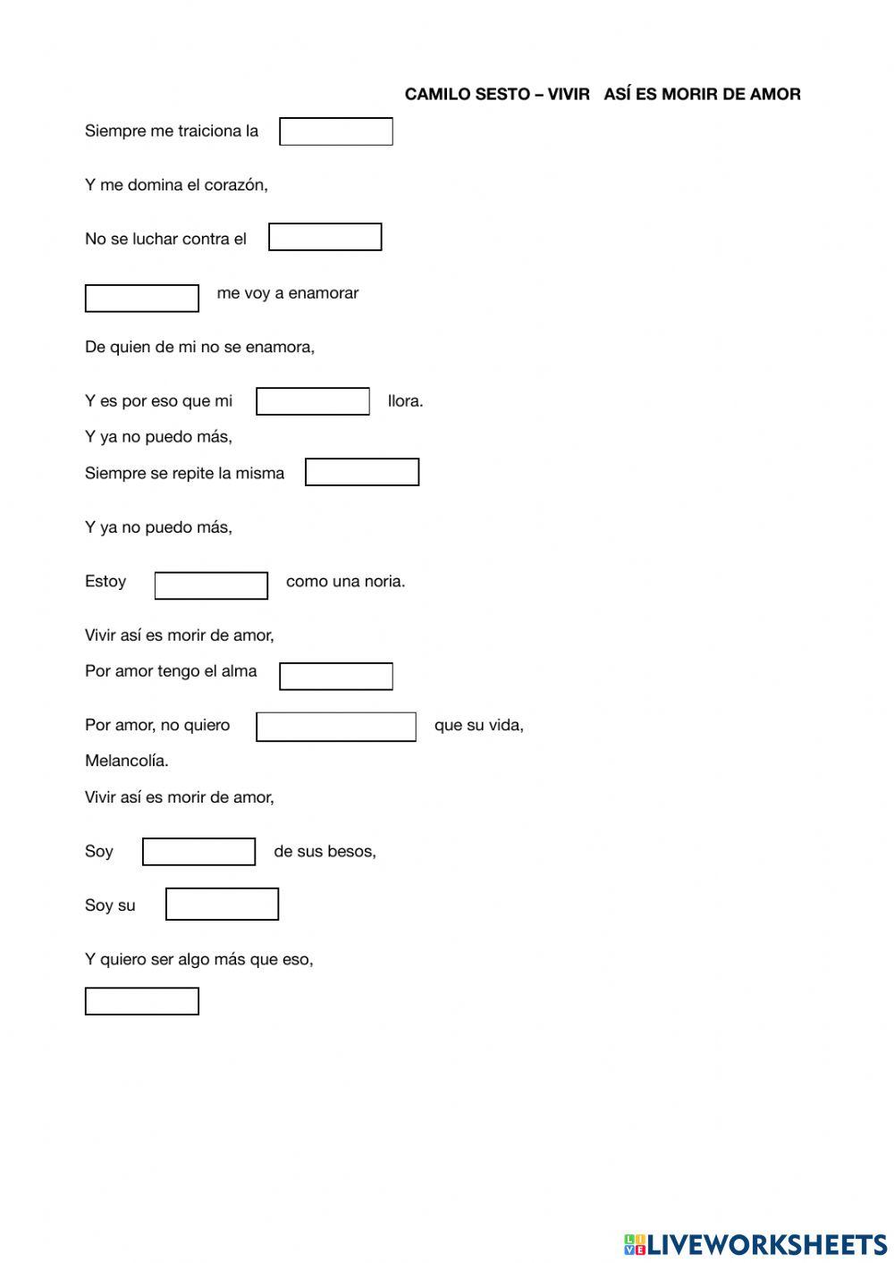 Vivir así es morir de amor