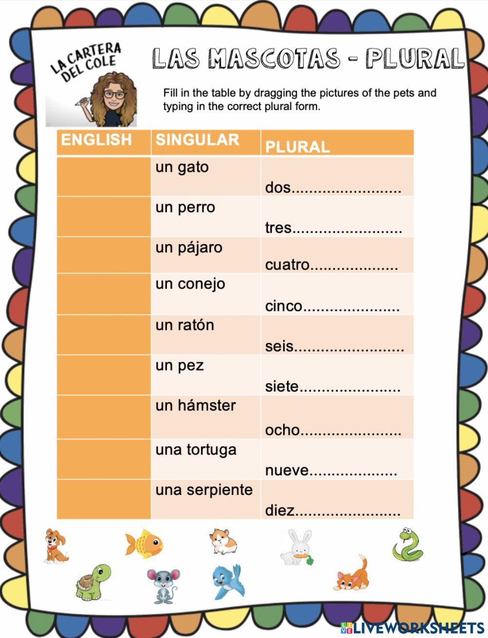 Las mascotas - plural