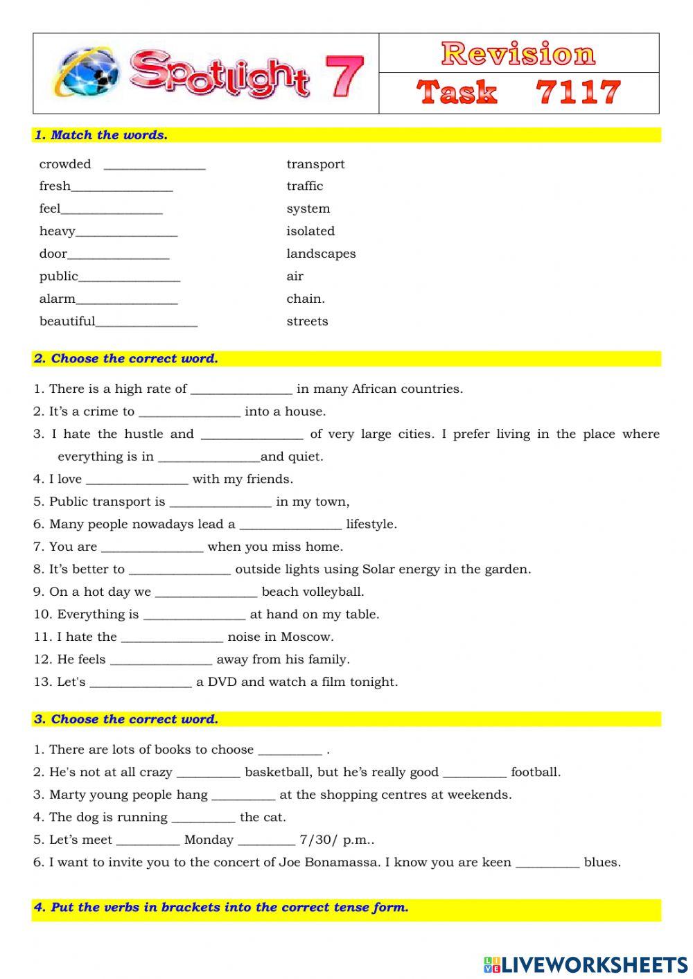 Spotlight 7 Task 7117