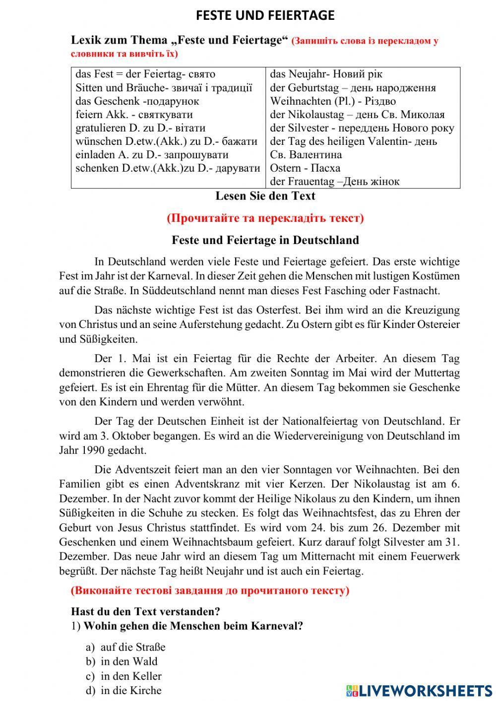 Feste in Deutschland