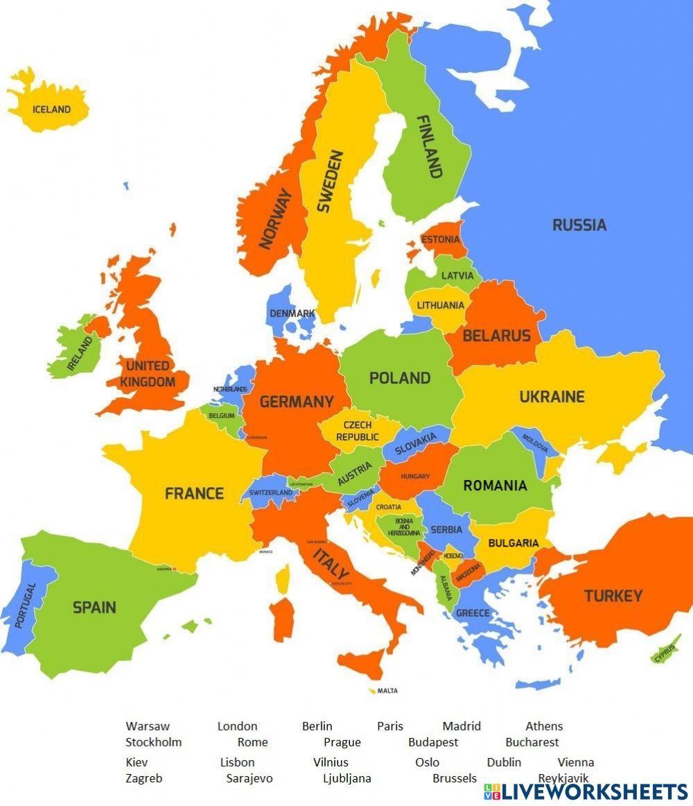 Some European capitals: drag and drop