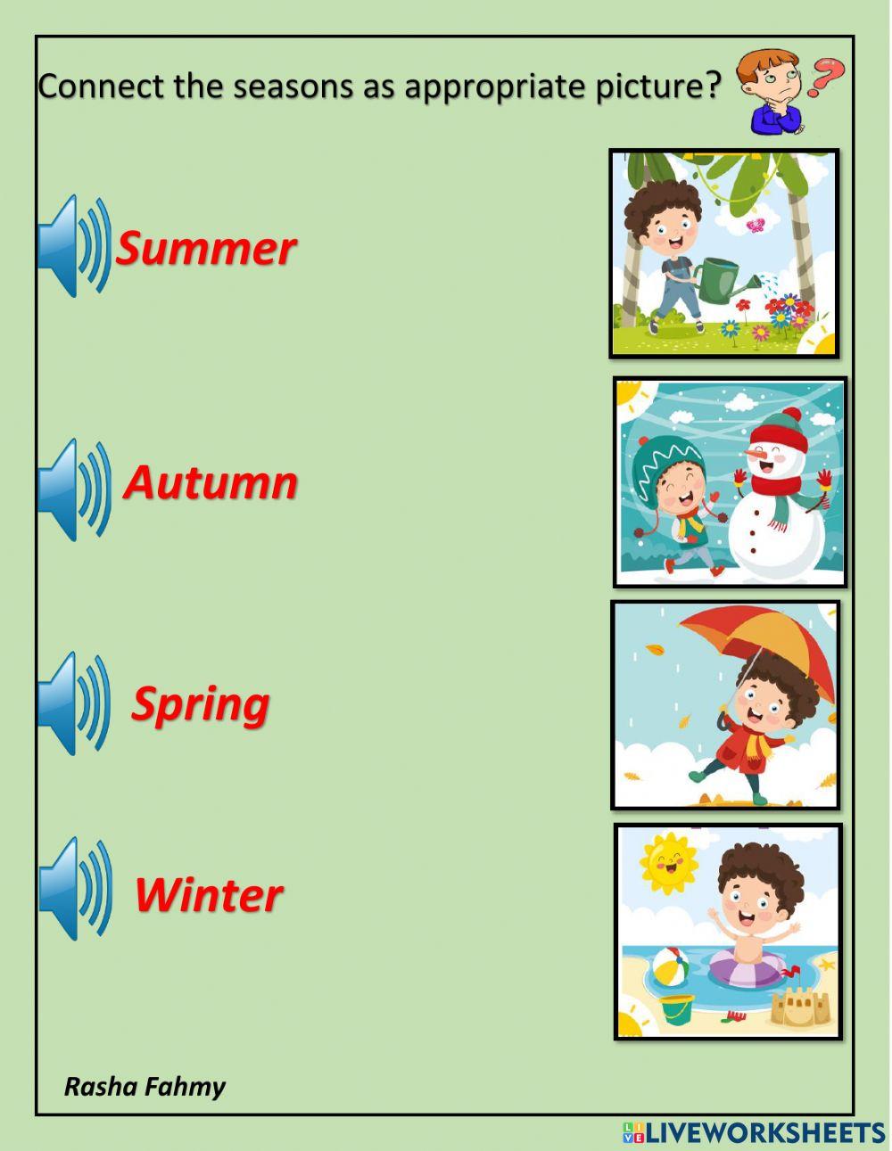 Connect the seasons as appropriate picture