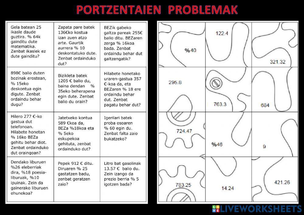 Portzentaien problemak