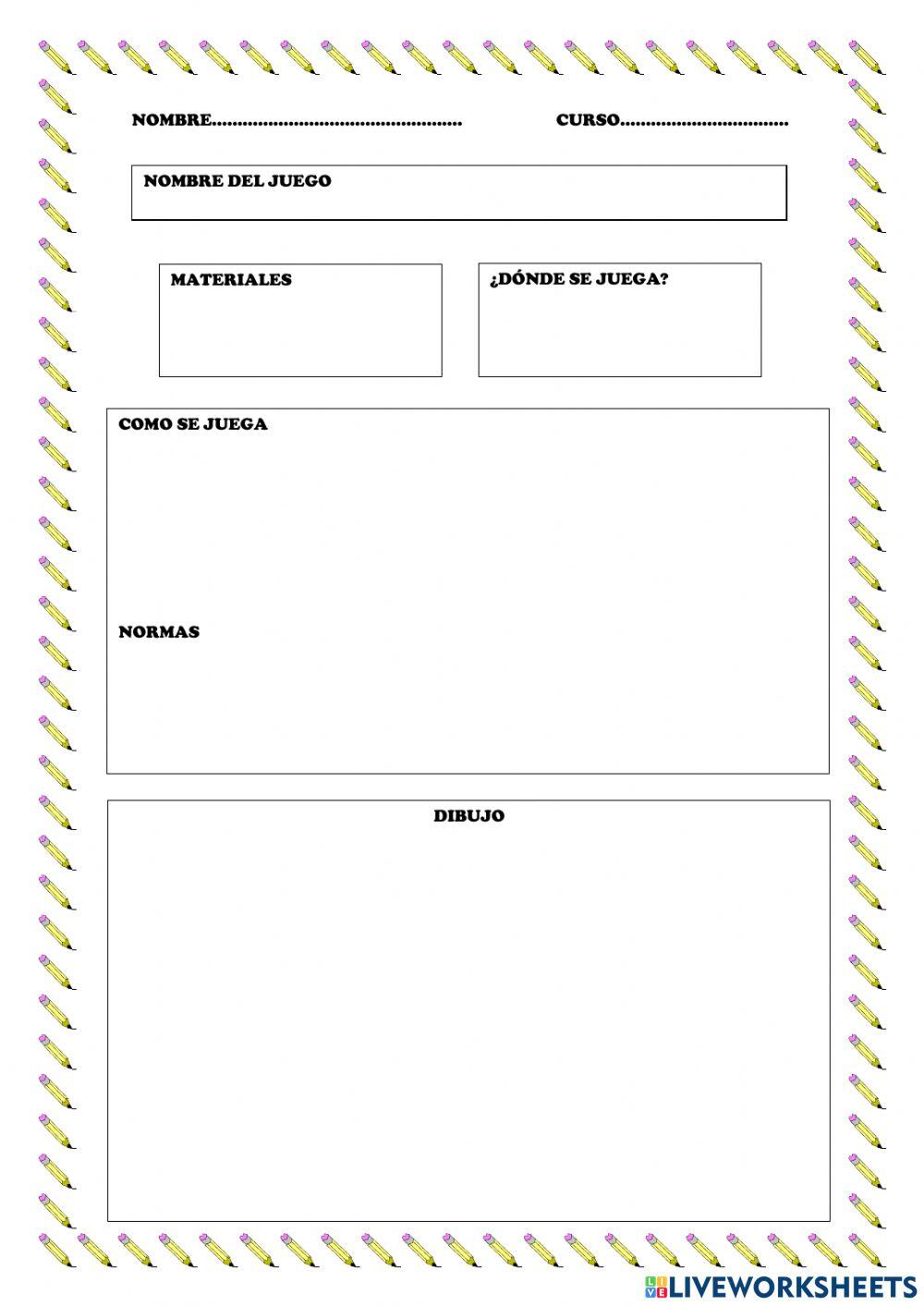 Ficha recogida juego