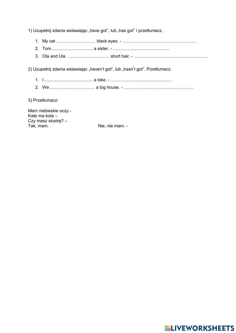 Have got kartkówka 4kl