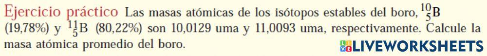 Ejercicio masa relativa