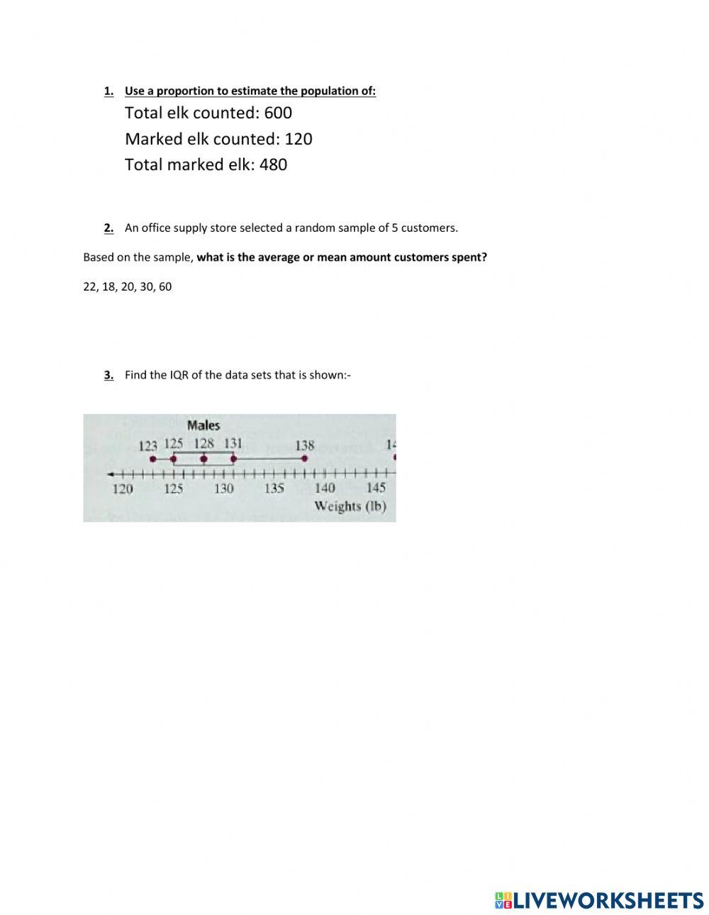 Data Analysis | Live Worksheets