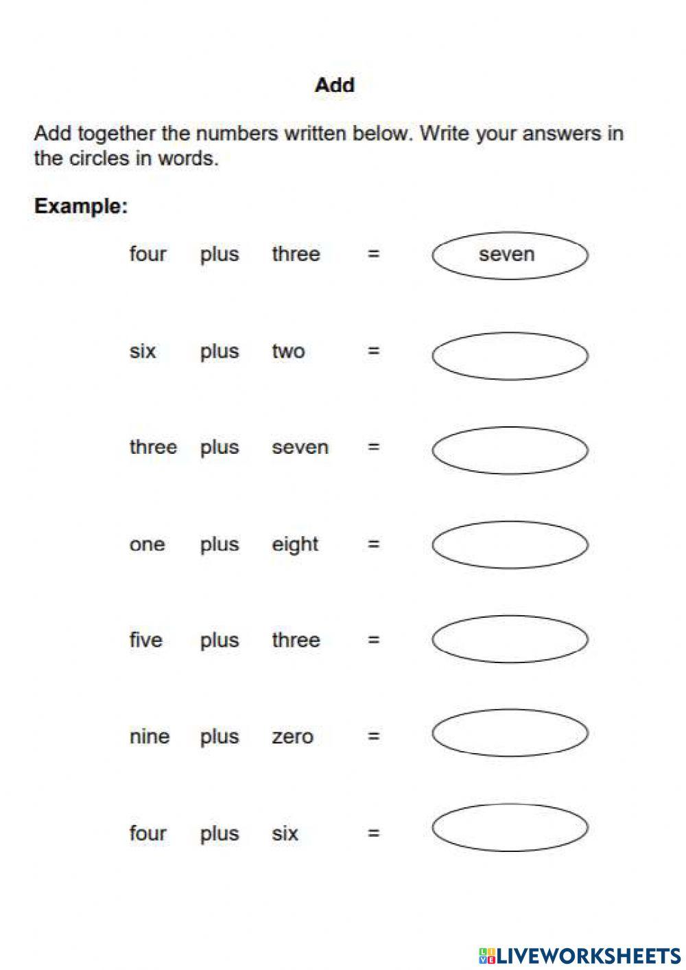 Reading and writing number bonds 0-10