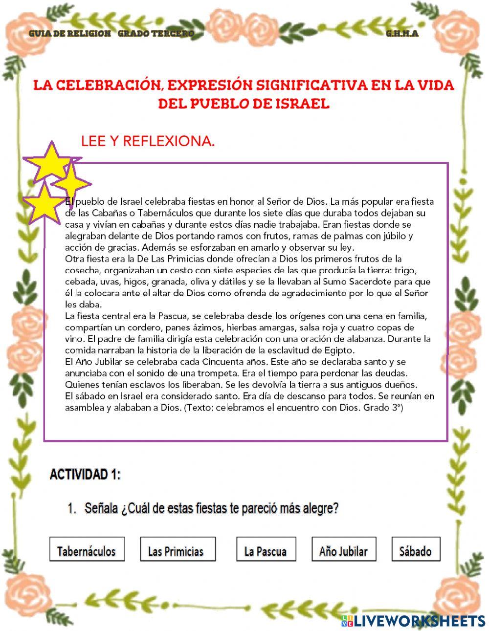 La celebracion en el pueblo de israel