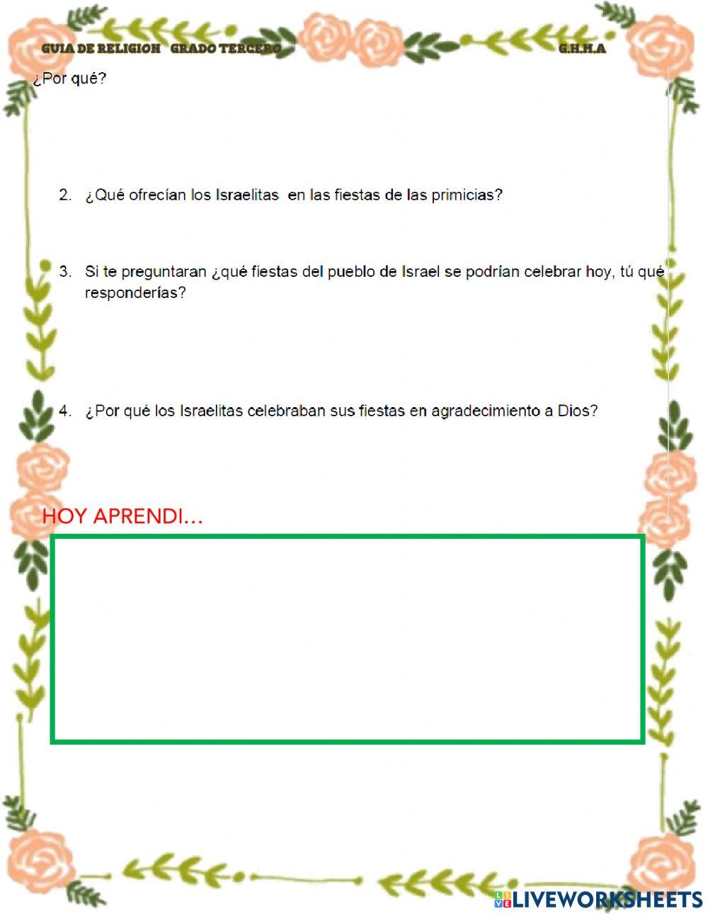 La celebracion en el pueblo de israel