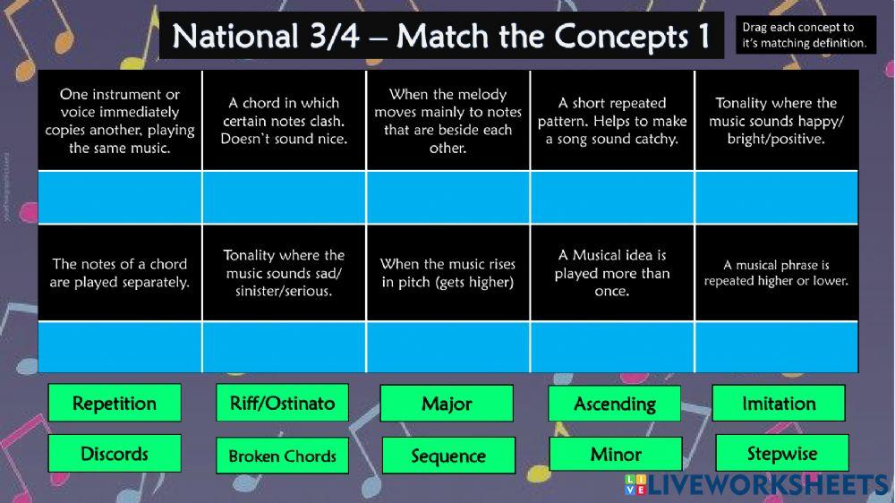 N3-4 Music - Match The Concepts 1