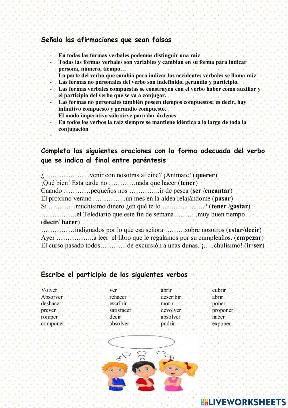 Esto no es nuevo, es práctica sobre verbos 