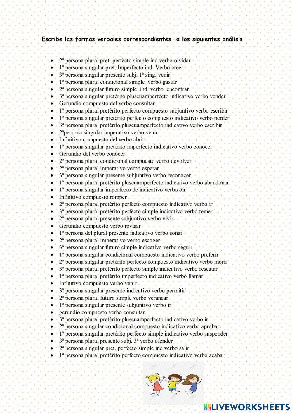 Esto no es nuevo, es práctica sobre verbos 