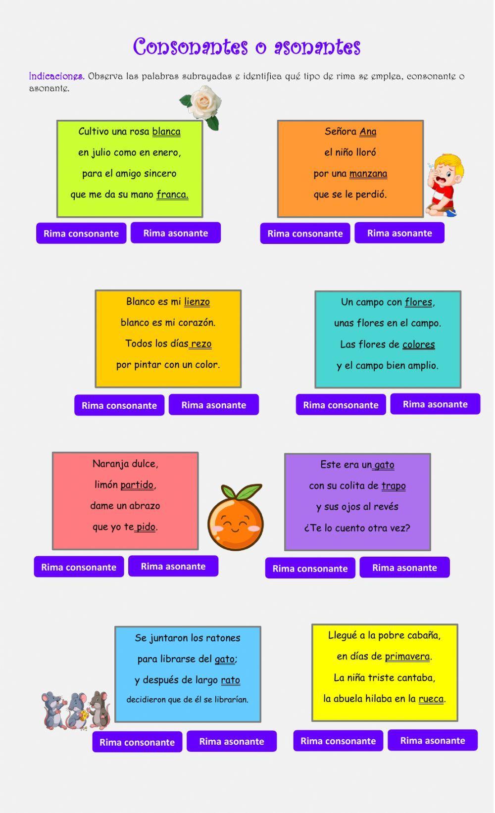 Rimas consonantes y asonantes