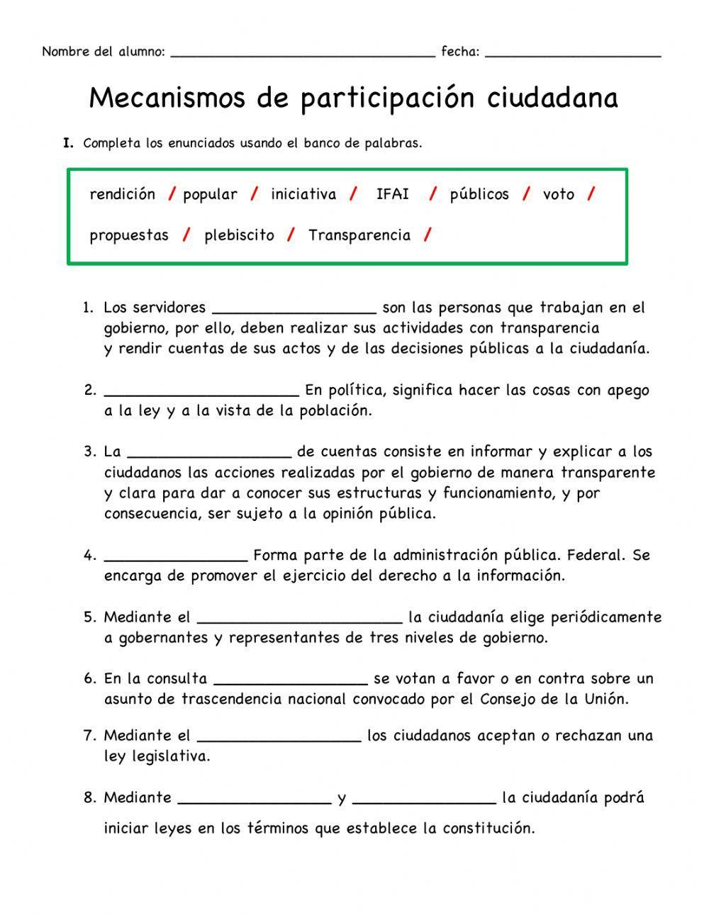 Mecanismos de participación ciudadana