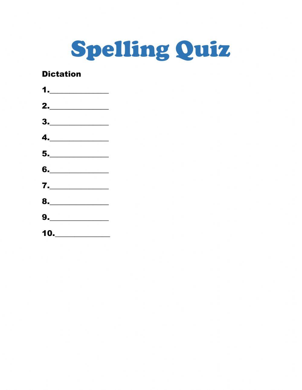 Spelling quizList -8