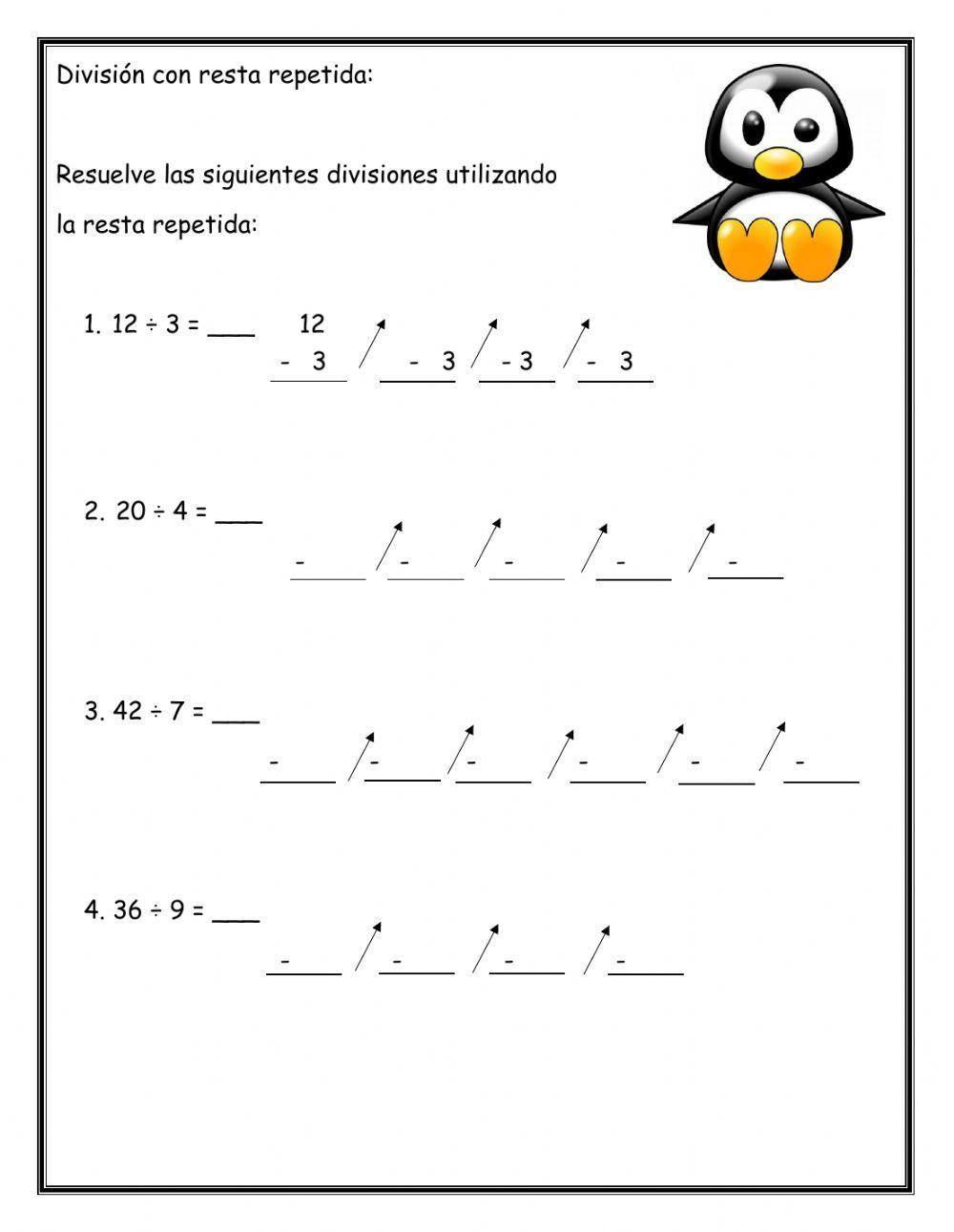 División con resta repetida
