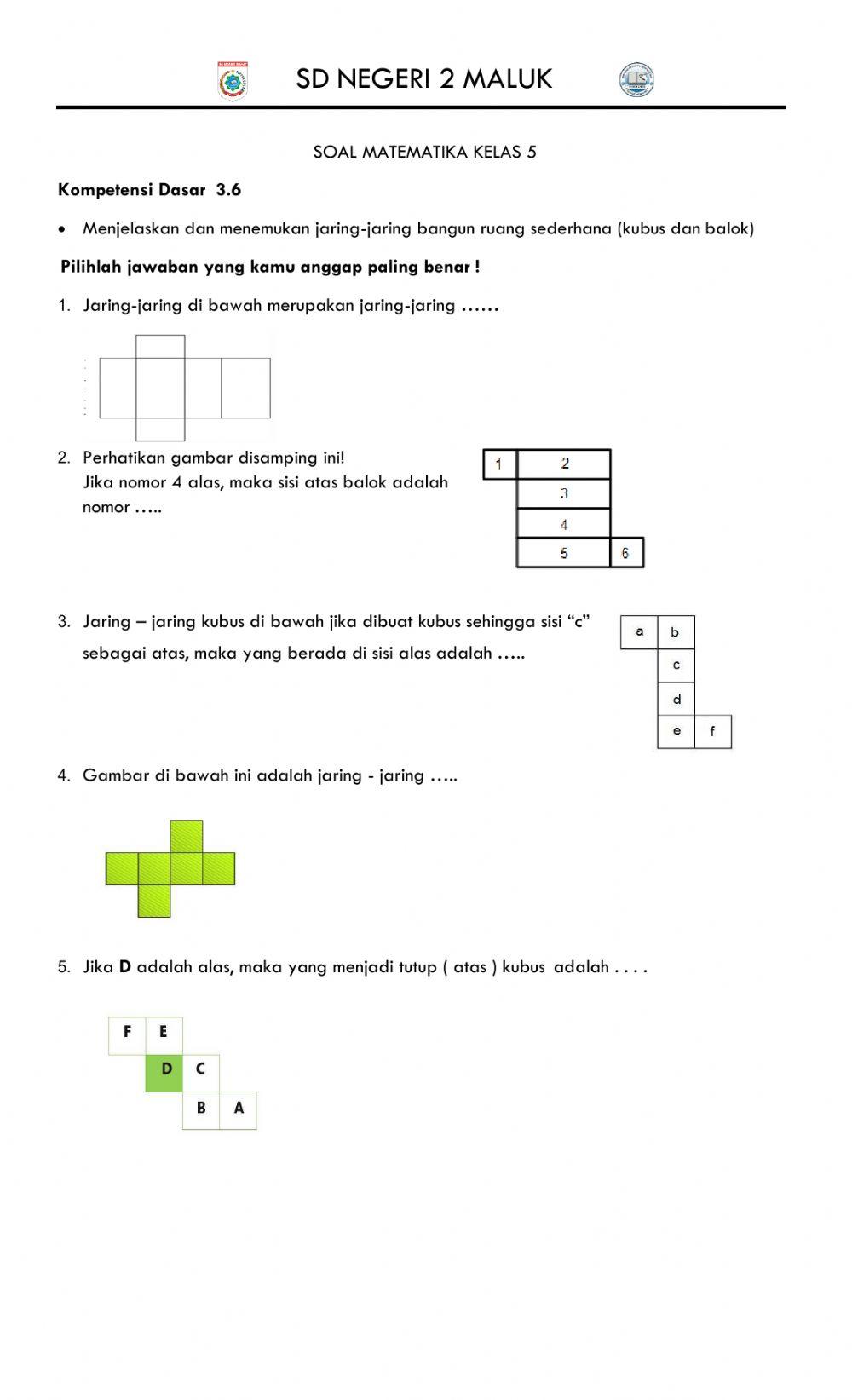 Jaring jaring balok dan kubus