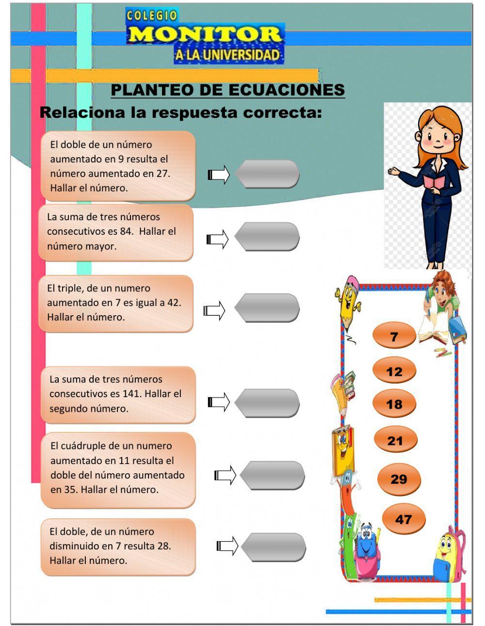 Planteo de ecuaciones